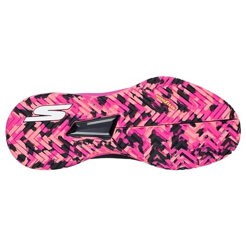 Skechers Women's Go Train Arch Fit Viper Court Pro-Pickleball Sneaker, Black/Hot Pink, 9.5