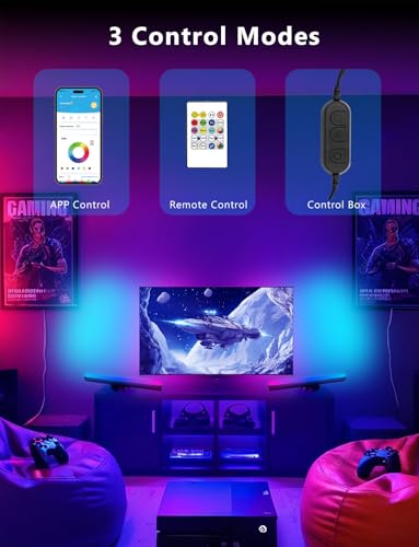Smart LED Light Bars, RGB Light Bar, 14 Inches TV Backlights with Scene and Music Modes, Smart Light Bars with Multiple Pl...