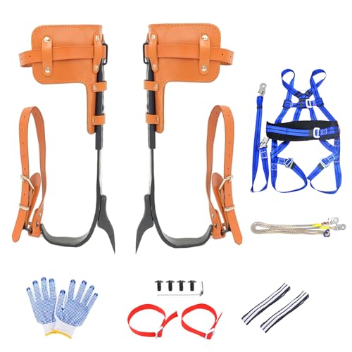 timiland Tree Climbing Spikes,Tree Climbing Gear Set,Adjustable Tree Climbing Gear,Tree Spurs for Climbing Trees,Tree Wor...