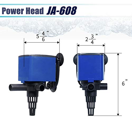 Aqua Dream 475 GPH Submersible Pump(1800L/H,25W) Quiet Internal Aquarium Powerhead Water Pump 3-in-1 Functionality Circula...