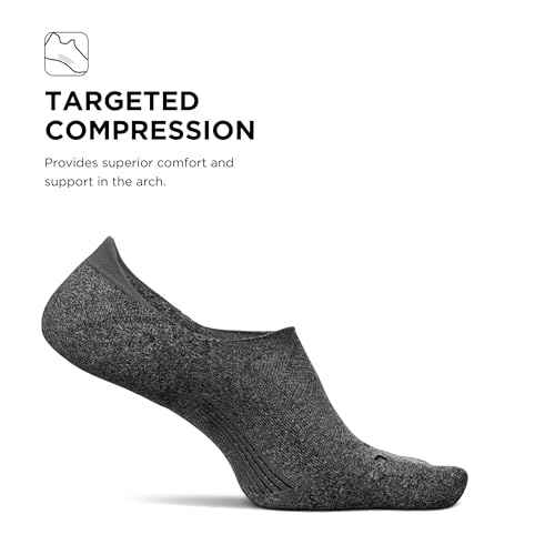 Feetures Elite Light Cushion Invisible Socks - Anti-Slip Sport Sock Liner with Targeted Compression