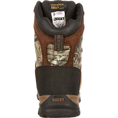 ROCKY Core Waterproof 800G Insulated Outdoor Boot, Brown And Mossy Oak Brk Up Inf, Size 8.5(ME)
