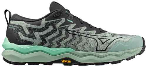 Mizuno Mens Wave Daichi 8 Running Shoe, Grey Jade/Black Oyster, 7.5
