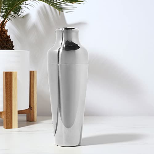 Viski Parisian Cocktail Shaker for Cold Brew Cocktails, Margarita, Espresso Martini, Contoured High Shine Polished Stainle...