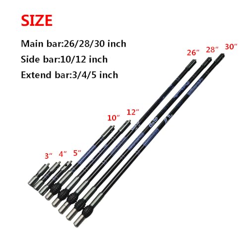 AMEYXGS Archery Bow Stabilizer 3/4/5/10/12/26/28/30 inch Carbon Fiber Bow Balance Bar Stalizer Rod Extension Pole Rod Bow ...