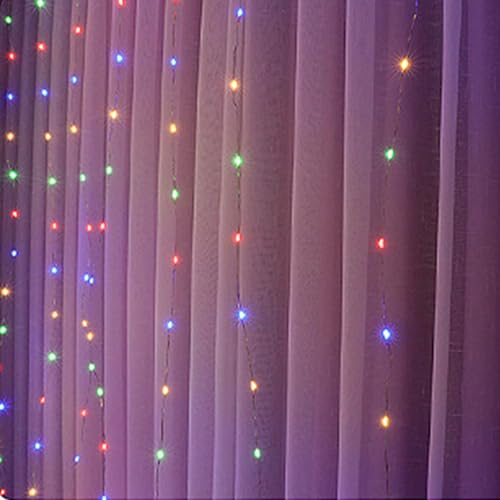 300 LED Curtain String Lights, Fairy Lights with 8 Light Modes, 9.8x9.8Ft Remote USB Plug Fairy String Lights for Christma...