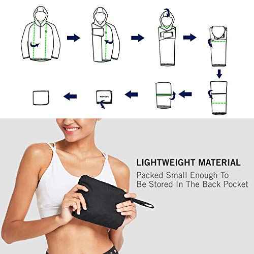 baleaf Women's Rain Jackets Waterproof Windbreaker Packable Running Lightweight Cycling Jacket Reflective Hooded
