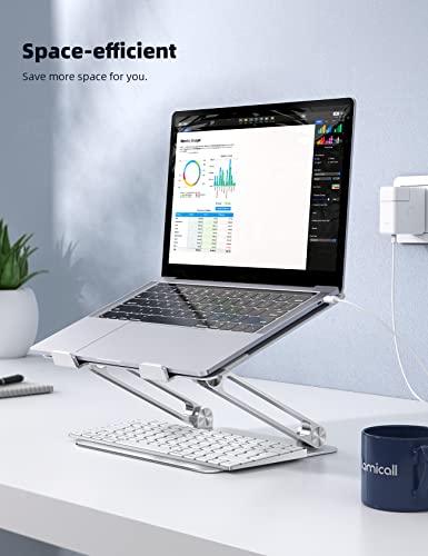 Lamicall Adjustable Laptop Stand, Portable Laptop Riser, Aluminum Laptop Stand for Desk Foldable, Ergonomic Computer Noteb...