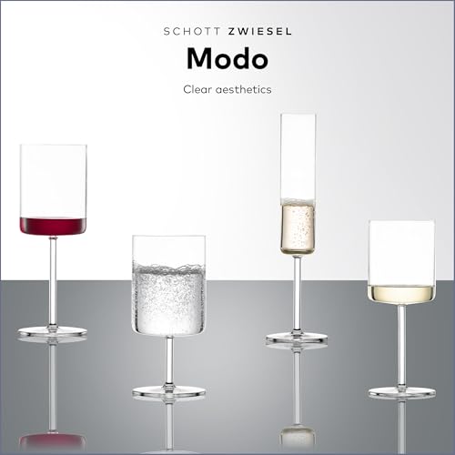 SCHOTT ZWIESEL Modo Champagne Glass (Set of 4), Champagne Glasses with Effervescent Point, Dishwasher-Safe Tritan Crystal ...