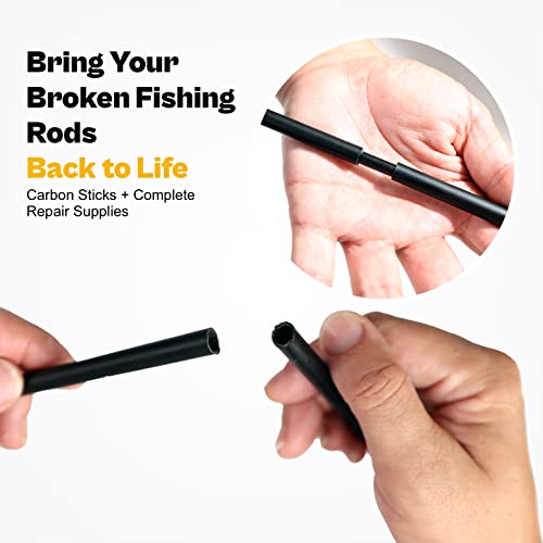 Fishing Rod Repair Kit Complete,Full Supplies with Glue for Freshwater & Saltwater Broken Fishing Pole Repair with Carbon ...