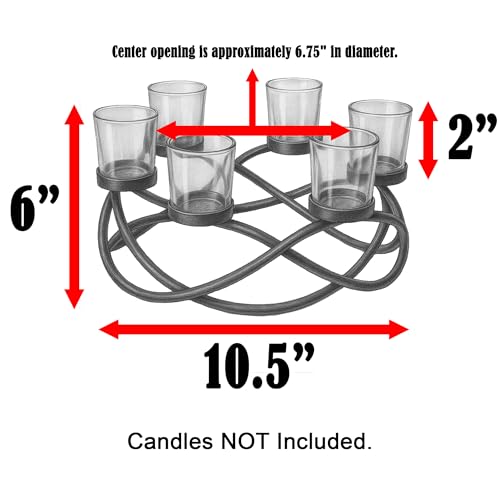 Seraphic Iron Round Table Decor Centerpiece Decorations Candle Holder for Weddings, Outdoor Patio, Kitchen, Dining Room, a...