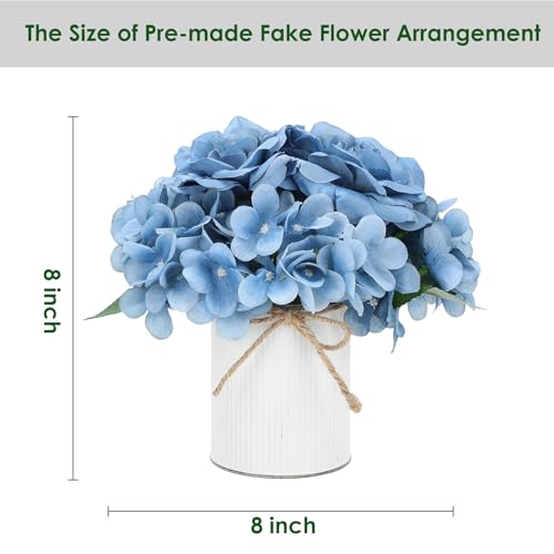 DIYDOFUN Flower Table Centerpieces - Set of 6 Floral Arrangement Artificial Wedding Hydrangeas Floral Arrangement with Rus...