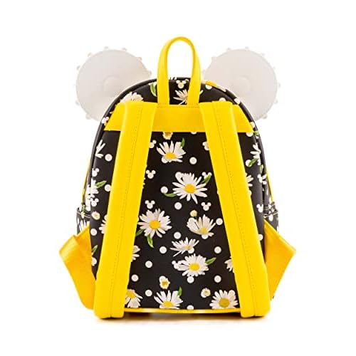 Loungefly Minnie Mouse Daisies Mini Backpack BlackWhiteYellow