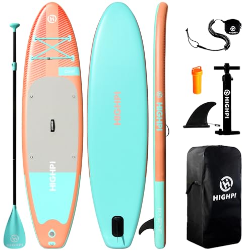 Highpi Inflatable Stand Up Paddle Board for Youth and Adults – Wide Sup with Premium Accessories, Blow Up Paddleboard for ...