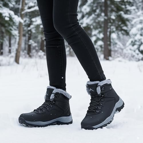 CC-Los Women's Lightweight Waterproof Winter Boots | Urban Hiker Snow Bootie | Size 5.5-10