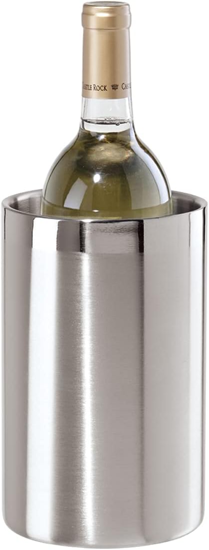 OGGI Stainless Steel Double Wall Wine Cooler - Insulated Tabletop Wine Chiller for White Wine & Champagne, Fits Most Stand...