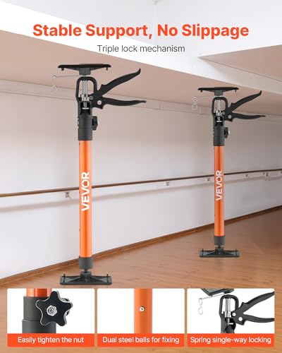 VEVOR Cabinet Jack Support Pole, 2-Pack, 20.8-45.2 Inch Steel Telescopic Quick Support Rod, Adjustable 3rd Hand System up ...