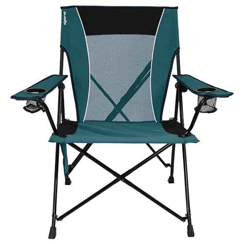 Kijaro Dual Lock Folding Camp Chair - Versatile Sports Chair With Locks Position for Outdoors - Cayman Blue Iguana