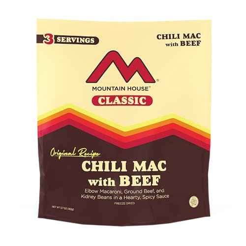 Mountain House Classic Chili Mac with Beef Freeze-Dried Food for Camping, 12 Servings, 30-Year Shelf-Life