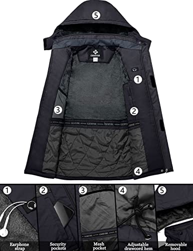 GEMYSE Men's Ski Snow Jacket Warm Winter Waterproof Coat Snowboard Rain Jacket Hooded Windproof Windbreaker