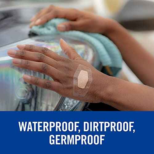 Nexcare Bulk Waterproof Clear Bandages for Knee and Elbow, Stays On in Water, Covers and Protects, 8-Count Packages (Pack of 24)