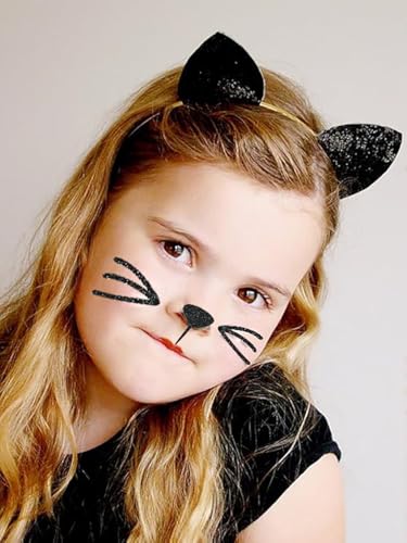 Merroyal Cat Face Jewels, Cat Face Stickers Halloween Costume Accessories for Women and Girls