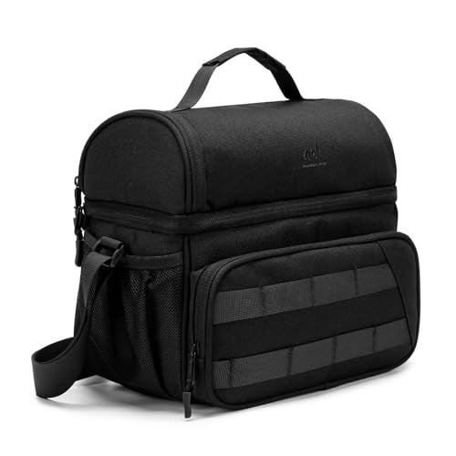 NOL Natural Organic Lifestyle Two Compartment Lunch Cooler Bag for Men, Men's Insulated Lunch Bag, Leakproof Double Decker...