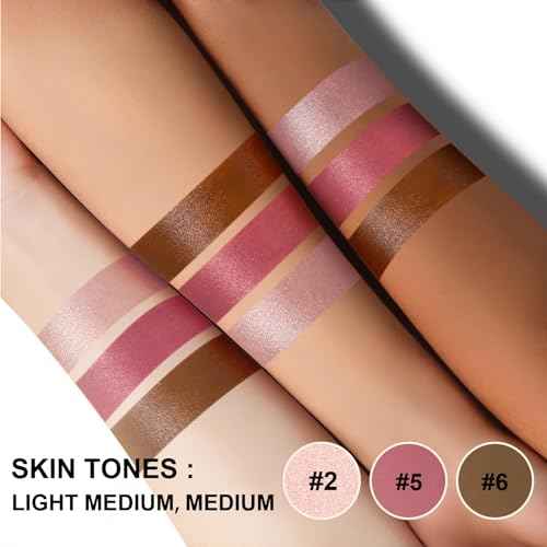 Lezero 3Pcs Contour Stick Makeup Kit, Shades with Highlighter, Blush and Bronzer Stick for Sculpt the Face and All Skin Type, Long Lasting, Smooth, Dewy & Matte Finish, LIGHT MEDIUM