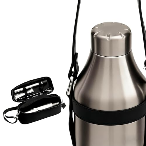 Lexenic Portable Cocktail Shaker Set,Premium Stainless Steel Vacuum Insulated Martini Shaker Kit,Bartender Kit Camping Coc...