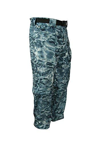 Aqua Design: Fly Fishing Mens Convertible Wading Pants Zip Off Legs Shorts: Misty Sky: Size Small