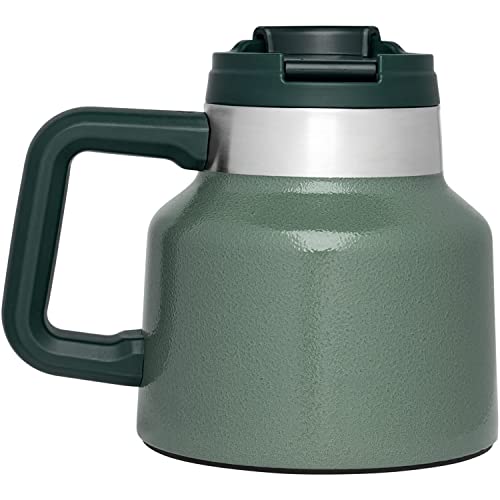STANLEY Tough-To-Tip Admiral's Mug 20 oz | Twist-on Flip Open Lid | Wide Body with Non-Skid Rubber Base | Insulated Stainl...