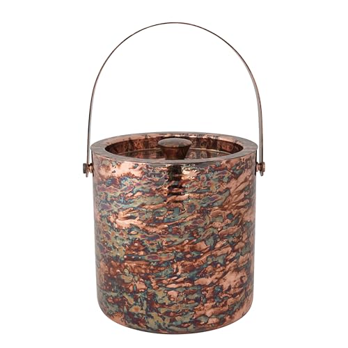 Creative Co-Op 3-Quart Hammered Oxidized Stainless Steel Ice Bucket, Copper Finish