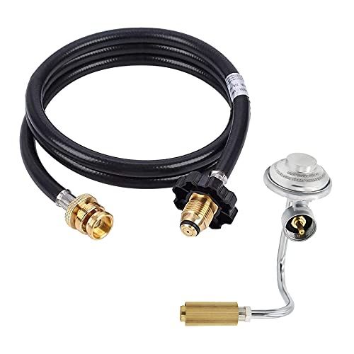 MOFLAME 6 FT Propane Adapter Hose with 1lb Gas Regulator Assembly Replacement Kit Compatible for Coleman Roadtrip Portable...