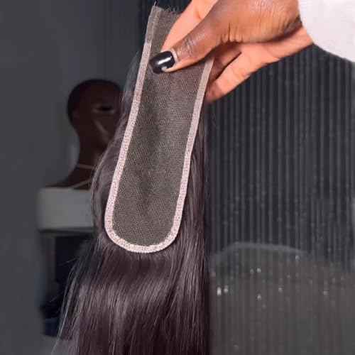 BEEOS Body Wave 2x6 SKINLIKE Real HD Lace Closure, 0.10mm Ultra-thin Invisible Lace Pre-Plucked Bleached Knots Natural Black Human Hair 18 Inch
