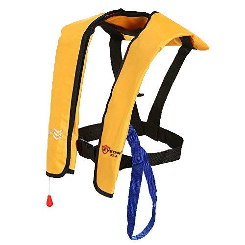 Top Safety Adult Life Jacket with Whistle - Manual Version Inflatable Lifejacket Life Vest Preserver PFD for Boating Fishi...