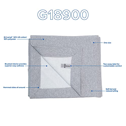 Gildan Heavy Blend Fleece Blanket, Style G18900, Sport Grey, 50" x 60"