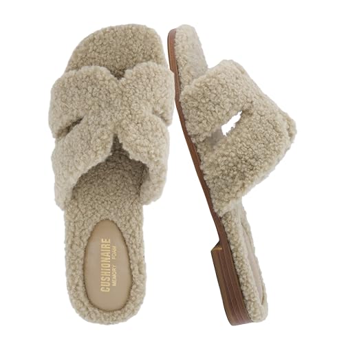 CUSHIONAIRE Women's Visa cozy slide sandal +Memory Foam, Wide Widths Available