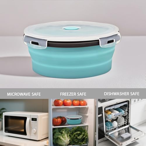 Ainmvnos 8 Collapsible Food Storage Containers, Silicone Collapsible Food Storage Containers, Collapsible Food Storage Sil...