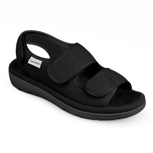 Garonne Women's Adjustable Open-toe Slippers with Ankle & Instep Straps and Arch Support, Summer House Shoes for Women Ind...