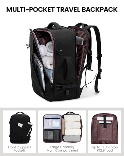 LOVEVOOK Carry on Travel Backpack, Large 40L for Men & Women Flight Approved with USB Charging Port&3 Packing Cubes, Large...