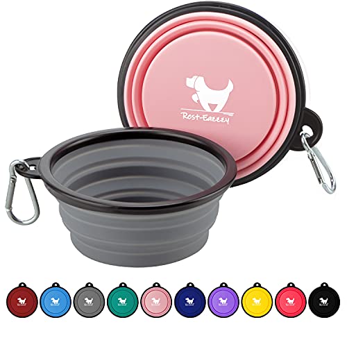 Collapsible Dog Bowls for Travel, 2-Pack Dog Portable Water Bowl for Dogs Cats Pet Foldable Feeding Watering Dish for Trav...