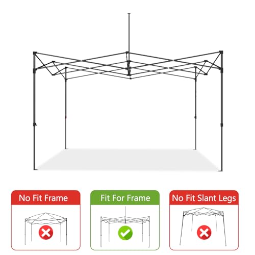 ABCCANOPY Replacement Canopy Top for Pop Up Canopy Tent (10x10, Black)