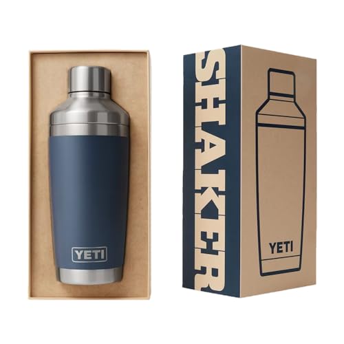 YETI Rambler 20 oz Cocktail Shaker, Stainless Steel, Vacuum Insulated, Big Wave Blue