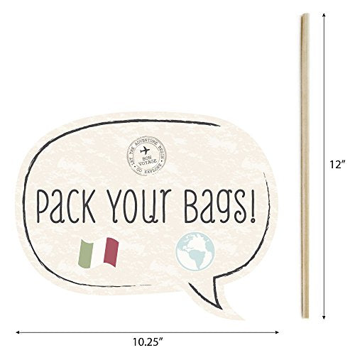 Big Dot of Happiness World Awaits - Travel Party Photo Booth Props Kit - 20 Count