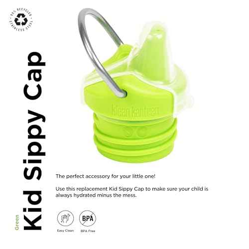 Klean Kanteen Classic Kid Sippy Cap - Lid Replacement for Kid Water Bottle - Easy Clean - Great for Outdoor Activities - BPA Free - Green
