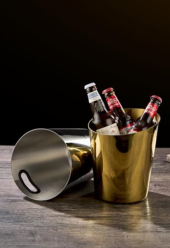 Stainless Steel Champagne Bucket - Stainless-Steel Beverage Tub - Diagonal Ice Bucket with Handle for Cocktail Bar, Wine, ...