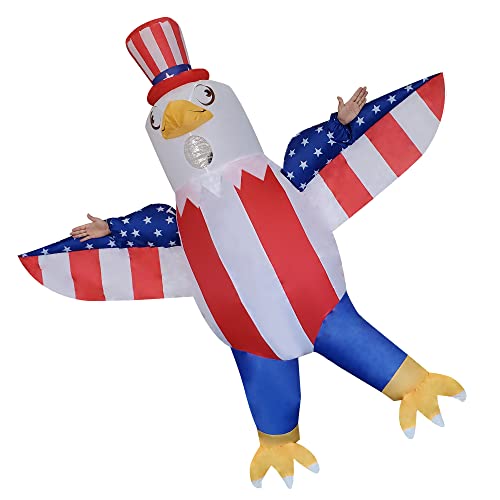 DeHasion Patriotic Inflatable Bald Eagle Costume 4th of July Eagle Blow-up Costume for Adult/Independence Day/Memorial Da...