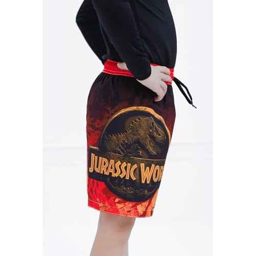 Jurassic World Park Dinosaur UPF 50+ Swim Trunks Little Kid Sizes (4-7-8)