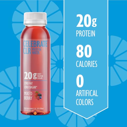 Celebrate Vitamins Celebrate CLR Whey Isolate Protein Water, Mixed Berry - 20g Protein, Ready to Drink - Gluten Free and S...
