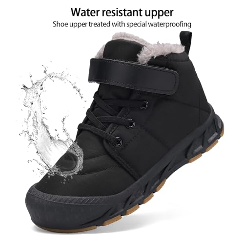 FANSITE Boys Snow Boots Winter Waterproof Slip Resistant Cold Weather Shoes（Little Kid/Big Kid